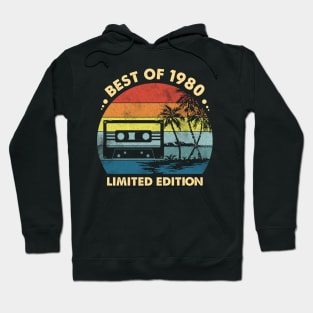 Best Of 1980 Made In 1960 43rd Birthday Gift 43 Year Old Vintage Hoodie